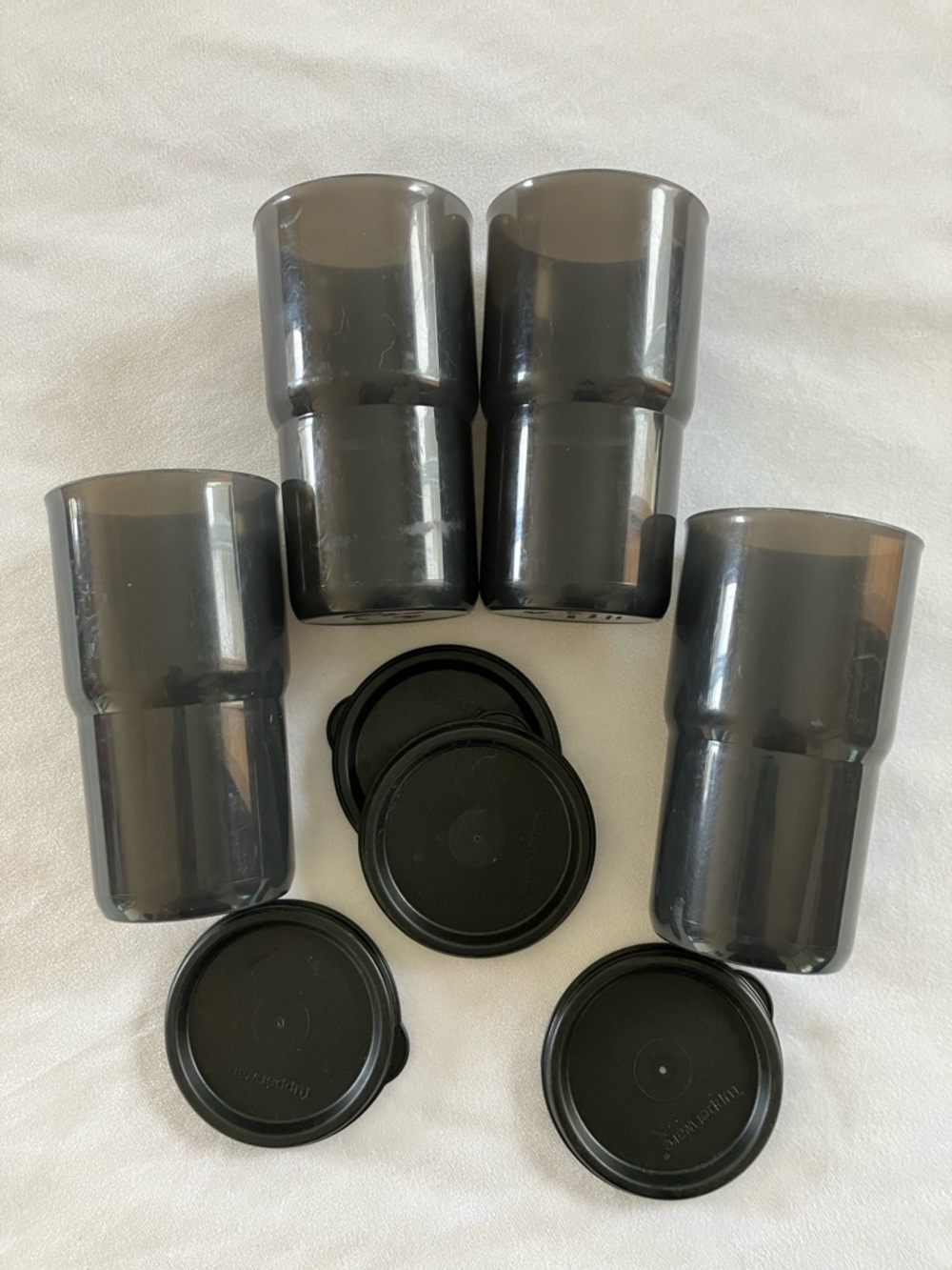 Tupperware Stackable Impressions Tumblers with lids